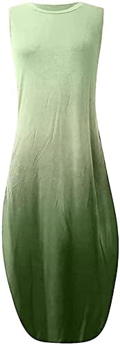 QTOCIO plus dimensiunea rochiei lungi pentru femei, doamnelor vara casual casual liber, fără mâneci, o linie a-line de petrecere