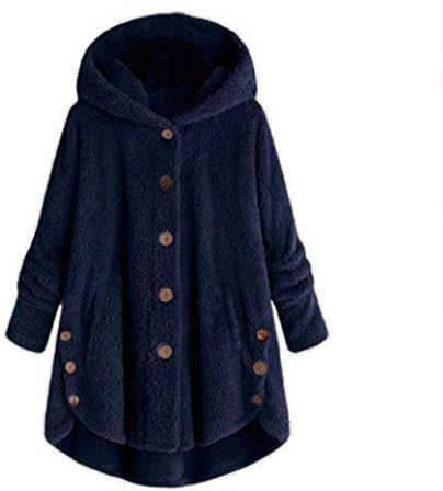Paltoane din fleece pentru femei, plus dimensiuni, jachete de pluș, butoane în jos tunică liberă îmbrăcăminte de pluș haine de iarnă haine de iarnă