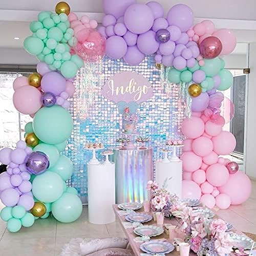 Honinda Pastel violet Baloane Latex Petrecere baloane 10inch + 5inch 70pcs Macaron baloane heliu baloane pentru nunta ziua de nastere Baby duș petrecere Decor