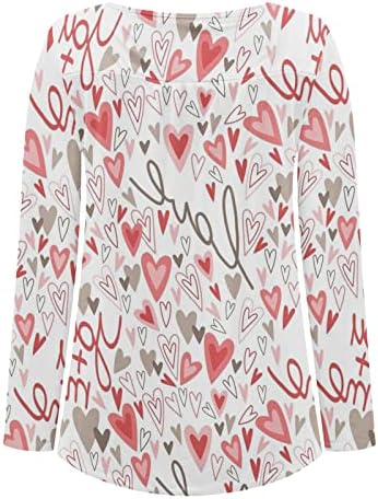 Femei Ziua Îndrăgostiților Topuri moda buze inima imprimare tunica camasa Dressy Casual Flowy bluza pentru jambiere Pulover