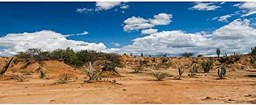 Awert 30x18 inci terariu fundal albastru cer nor joshua copaci uriași cactus oază gobi reptile habitat fundal vinil