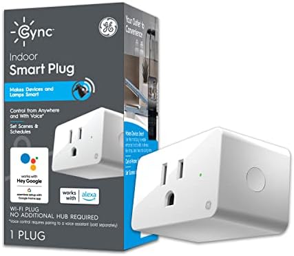 Becuri LED inteligente Ge CYNC, lumini de schimbare a culorii, lumini Bluetooth și Wi-Fi, compatibile cu Alexa și Google Home, Becuri A19, 2 Count & Ge Cync Indoor Smart Plug