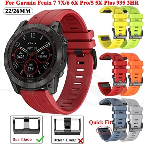 Curele de bandă de ceasuri Quickfit COEPMG Silicon Quickfit pentru Garmin Fenix ​​7 7x 6 6x Pro 5x 5 3HR Enduro 935 945 D2 Smart Watch Band 22m 26mm Brățară