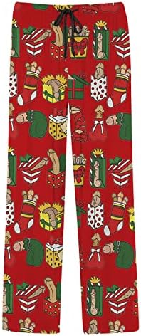 Pantaloni de pijama de Crăciun pentru bărbați talie elastică xmas saunge pijama funduri confortabile casual casual pantaloni de salon de pijama lung