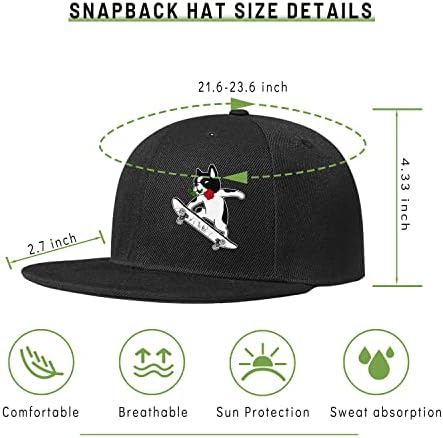 Craniu pălărie plat Bill pălării pentru bărbați băieți negru Mens Snapback pălării plat refuz Snap Rucsac montate pălării reglabil Baseball Cap
