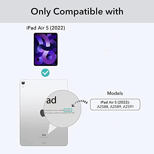 Compatibil cu iPad Air a 4 -a caz de generație 2021 cu suport pentru creion, [suportare a 2 -a creion gen], pentru iPad 10,9