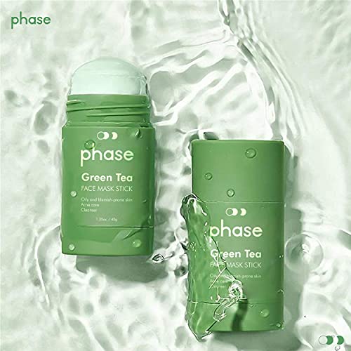 Phase Green Tea Mask Stick: Organic Green mask stick pentru față și piele, clay detox Deep cleansing Facial Green Tea mask stick pentru poorles, îngrijirea pielii strălucitoare