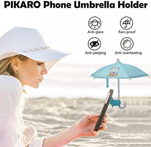 Pikaro Phone Umbrella Cup Stand de telefon, Telefon mobil Umbrelă pentru soare cu suportul de telefon Piggy reglabil universal,