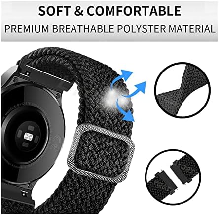 Curele împletite Wtukmo pentru Ticwatch Pro 3 GPS 20 benzi de ceas inteligent de 22 mm pentru Ticwatch Pro 2020/GTX/E2 / S2 brățară Sport de înlocuire