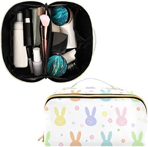 Geanta de machiaj portabilă de iepure de Paște Zauya Cute Colorate Colorate pentru iepuri de Paște, Geantă cosmetică de călătorie cu capacitate mare, geantă de toaletă, pentru produse de îngrijire a pielii, bijuterii, Sundries 207017765