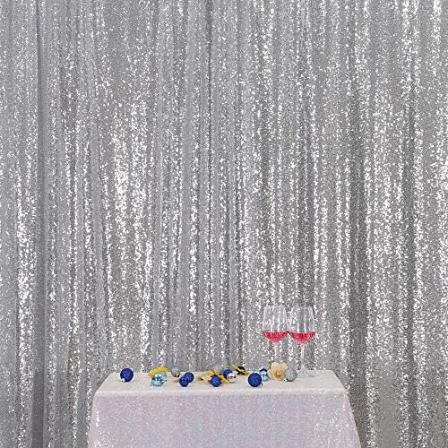 Juya Delight 10ft x 10ft argint Sequin fotografie fundal cortina pentru nunta petrecere decorare Festival ceremonie