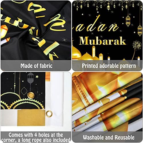 Eid Mubarak Banner, mare 71 x 43 aur Ramadan fundal, musulman Eid Mubarak decoratiuni, Ramadan Mubarak Banner fundal pentru