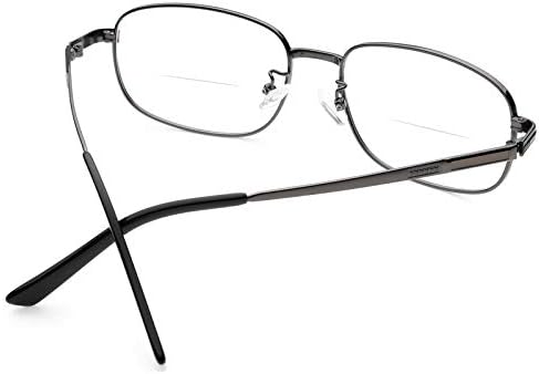 Naikomly Metal Frame Bifocal Ochelarii de lectură bărbați Femei Cititori confortabili Ochelari bifocale