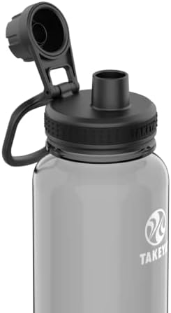 Sticlă de apă Tritan Sport de calitate premium Takeya cu capac Spout, BPA gratuit, 24 de uncii, negru furtunos