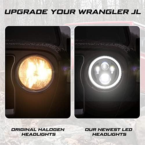 Kiwi Master 9 Inch rotund LED Faruri Halo DRL pentru Jeep Wrangler JL 2018-2023 Jeep Gladiator JT Accesorii far de fază scurtă cu lumini de zi