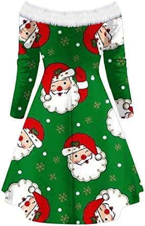 Femei de pe umeri rochie pentru femei rochii de Crăciun rochie tunică de fulg de zăpadă rochie din dantelă din catifea
