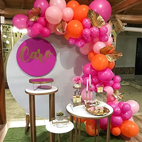 BBeiPulAs 73pcs Hot roz și portocaliu balon arc 12in Roz Confetti baloane roz Pastel roz portocaliu baloane pentru copii '