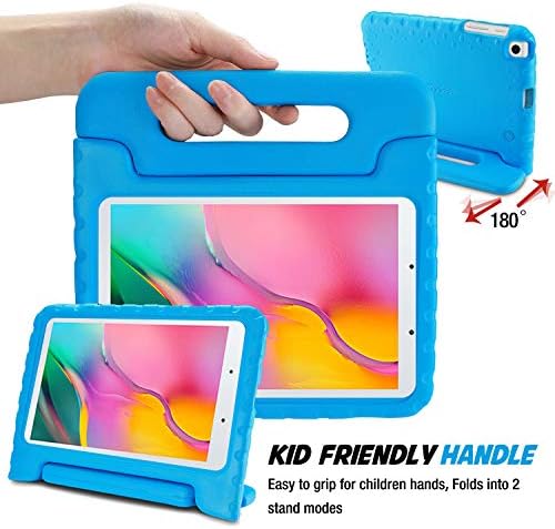 Procase Kids Case pentru Galaxy Tab A 8.0 2019 T290 T295, Standul de mâner convertibil pentru șocuri Cover pentru copii ușoare pentru copii Case de protecție prietenoasă pentru Galaxy Tab Galaxy de 8,0 inci A 2019 fără model S PEN -BLUE