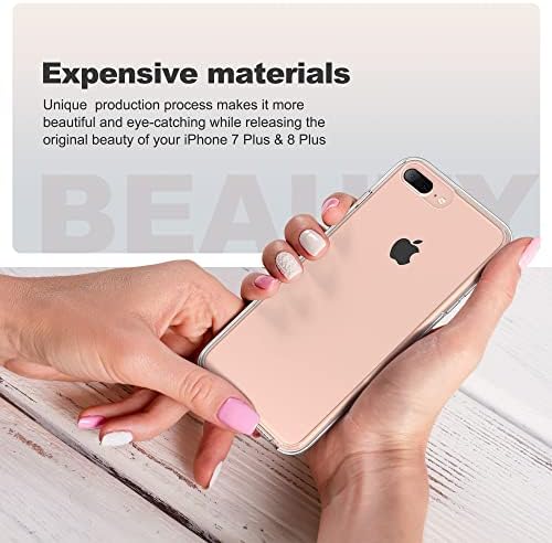 ULAK Compatibil cu carcasa iPhone 8 Plus Clear, iPhone 7 Plus Case Transparent Slim Thin Soft TPU TPU Cover de protecție anti-zgârietor