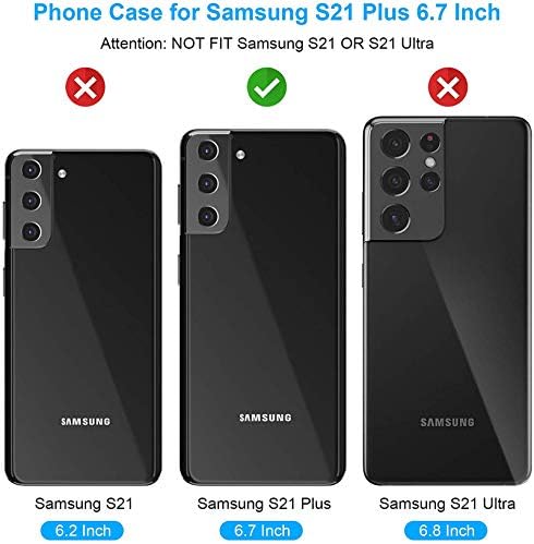 Compatibil cu Samsung Galaxy S21 Plus Glaxay S21 + 5g portofel caz temperat sticlă ecran Protector fermoar piele Flip Cover