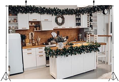 Beleco 10x8ft țesătură de Crăciun fundal de bucătărie modernă albă bucătărie albă casă coacere fundal de gătit interior petrecerea