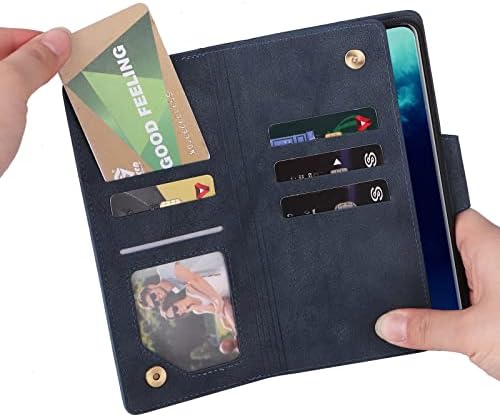 LVSHANG smartphone Flip cazuri pentru OnePlus 7t Pro caz, Multi-Card fermoar portofel telefon caz piele Folio Flip portofel