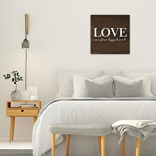 Semnul lui Valentine Love este un cuvânt cu patru picioare din lemn Semne de decor pentru casă Citate romantice Semnează rustic