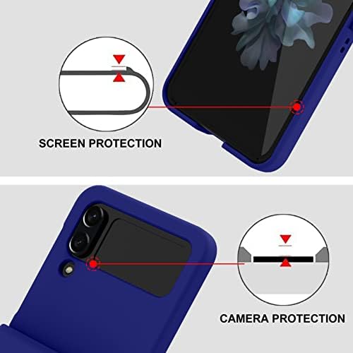 Jefonha Samsung Galaxy Z Flip 4 Case TPU moale subțire și PC-ul hard capacul din spate cu piele simt design de Protecție telefon