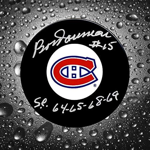 Bobby Rousseau Montreal Canadiens SC ani puc autografat-autografat NHL pucuri