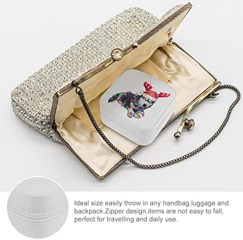 Câine de Crăciun cu chow chow bijuterii cutia amuzantă pentru animale de companie câini mici portabile de călătorie portabilă