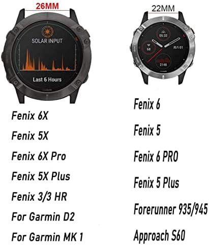 Coovs 26mm 22mm Quick Fit Watchband pentru Garmin Fenix 6 6x Pro 5x 5 Plus 3hr S60 945 Brățară din silicon Enduro curea de