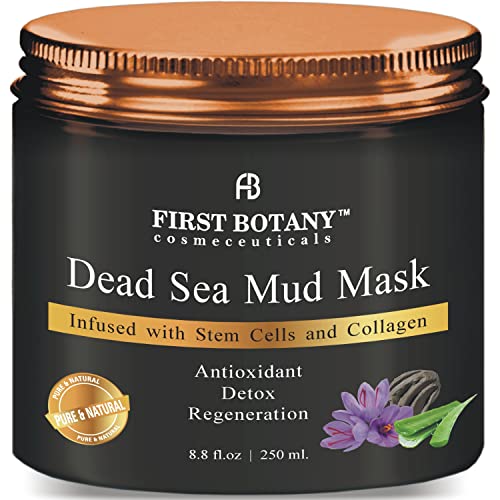 Mască de noroi din Marea Moartă naturală cu infuzie de minerale 8,8 oz cu celule Stem pentru tratament Facial, demachiant