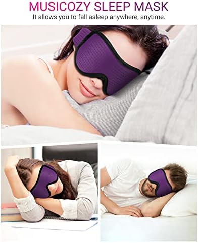 Căști de somn muzicozy Bluetooth Headband, 3d respirabil pentru ochi de dormit, masca ușoară, moale cool cool Silk Acoperiți