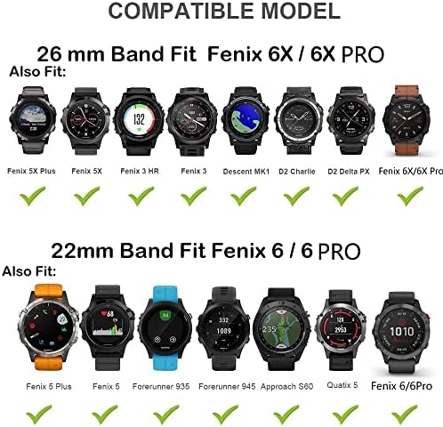 Puryn 26 22mm Fit Fit Watchband pentru Garmin Fenix ​​6x 6 Pro 5x 5 Plus 3 HR 935 Enduro Bretele silicon Easyfit Rapid Rapid