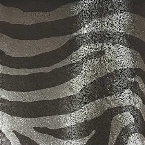 Chester-Zebra Print vinil Faux tapițerie din piele tesatura de curte-cărbune