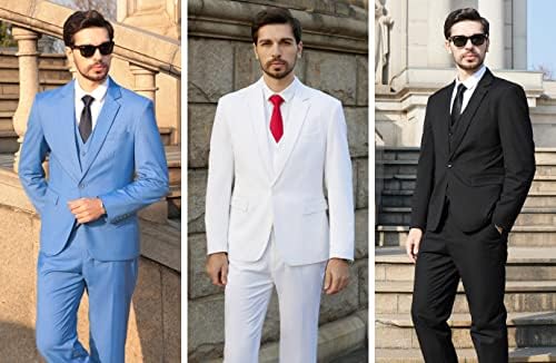 Mage masculin pentru bărbați 3 piese costum slim se potrivesc cu un buton de afaceri petrecere nuntă de blazer solid vestă