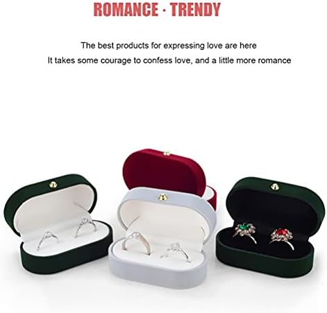 GUANGMING-Velvet Ring Box slot dublu, cuplu cutie inel de logodna, bijuterii la modă cercel bijuterii caz cadouri inel cutie