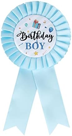 INNORU Satin Fabric Happy Birthday Boy Tinplate insigna Pin, Boy Men ziua de nastere rozeta buton Ace, este un băiat Petrecere