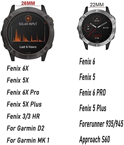 MGTCAR 26 22mm Silicon cu versiune rapidă cu bandă de ceas pentru Garmin Fenix ​​6x 6 6S Pro 5x 5 Plus 3HR Enduro Smartwatch