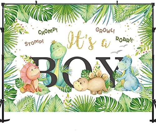 Maijoeyy 7x5ft dinozaur Baby Shower fundal frunze tropicale junglă este un băiat dinozaur Baby shower decoratiuni pentru Boy