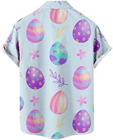 Cămașă imprimată de Paște pentru bărbați 2023 Tricouri de vară libere Tricouri confortabile Fashion Fashion Casual, cămașă cu mâneci scurte