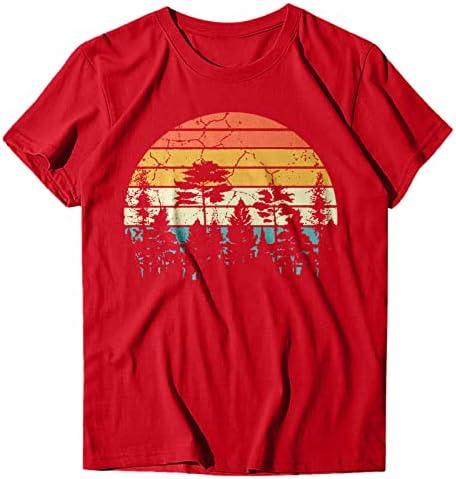 Cămăși cu mâneci lungi pentru femei pentru femei casual casual tricou cu imprimeu de soare camping print culoare solidă vara feminin scurtă vara