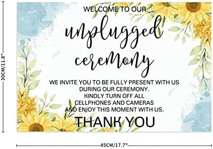 Bine ați venit la ceremonia noastră deconectată Semne de nuntă pentru ceremonie Nume de familie personalizat Semn de duș de