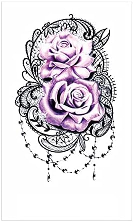 Hifasi Tatuaje temporare Tatuaje temporare frumoase tatuaje Tatuaje Purple Rose Rose Rose Craniu bărbați și femei Artă Tatuaj