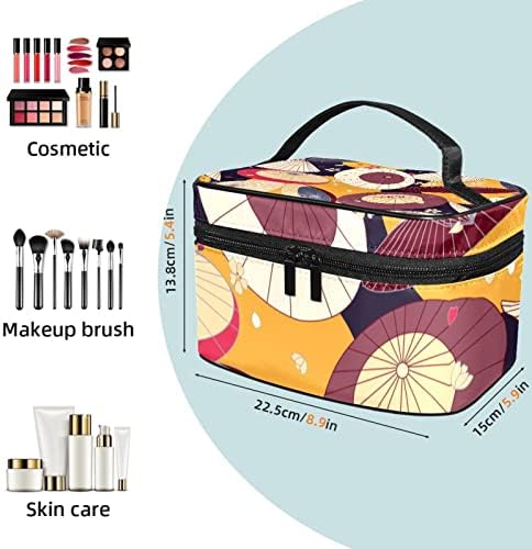 Geanta de machiaj de călătorie, geantă cosmetică machiaj carcasă organizator, pentru femei poșetă pentru articole de toaletă accesorii perii, umbrele vintage pictură japoneză Pictură japoneză