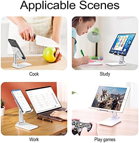 Denumiți triunghiuri pliabile pentru telefon mobil suport pentru suport pentru tabletă reglabil pentru home Offce Desktop în stil alb în stil alb