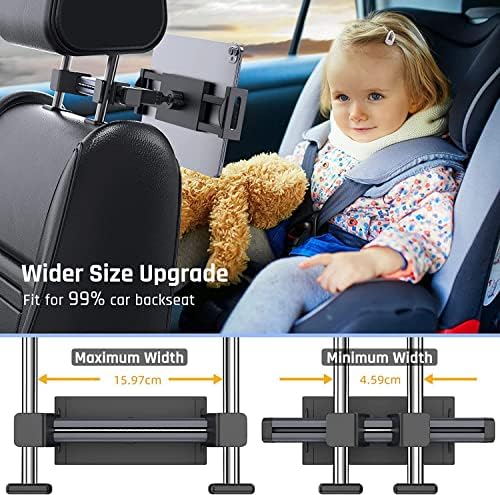Suport pentru tabletă pentru mașină, suport pentru montare pentru copii pentru copii pe scaunul din spate, suport pentru tetiere universale 360 ​​° Reglabil pentru toate tableta de 4,7 -12.9
