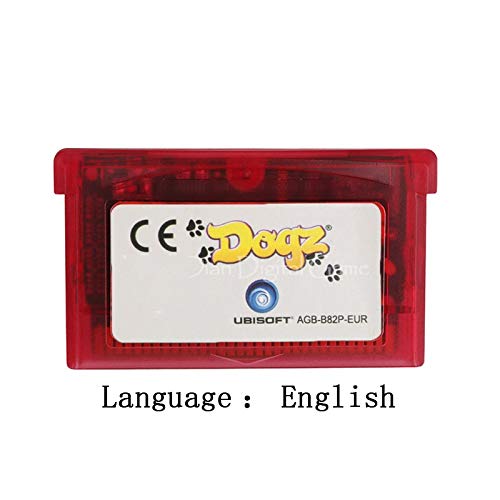Romgame 32 biți console de jocuri video cartuș card dogz limba engleză versiunea EU Clear Red Shell