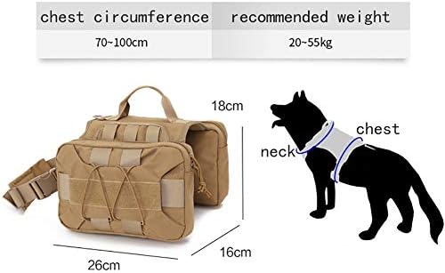 Ham de rucsac pentru câini ZHYING, pachet de trasee de drumeții,geantă ușoară de șa pentru animale de companie cu două buzunare, pentru călătorii Camping Walking