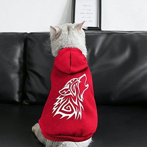 FunnyStar Tribal Wolf Howl Imprimate Pet Hooded Câini Salopeta Cat Tricou Pulover Pet Pup Îmbrăcăminte Drăguț
